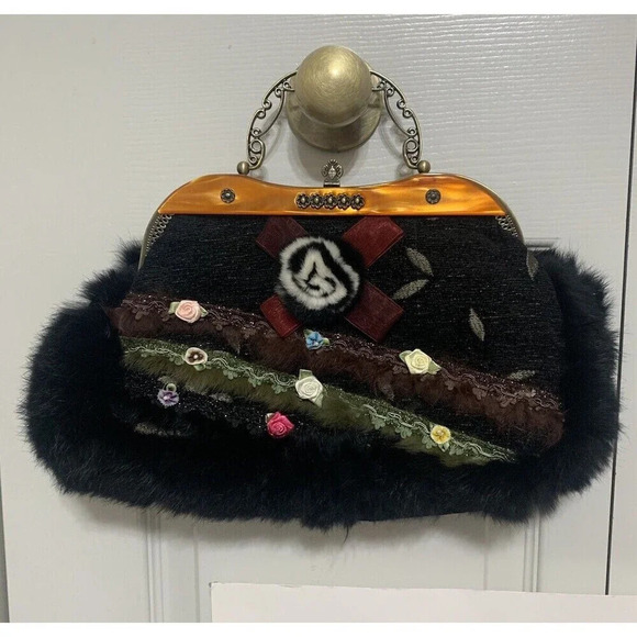 Sassi Cindi Collection Unique Whimsy Goth Fairy Goth Handbag Furry Boho - Picture 1 of 12